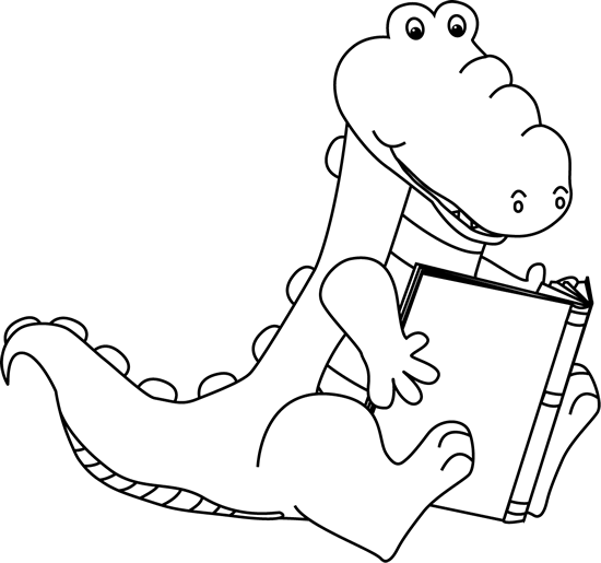 _Black_and_White_Alligator_Reading_a_Book