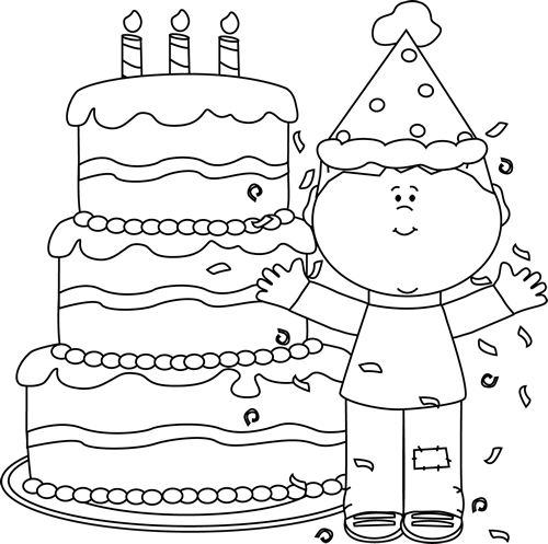 _Black_and_White_Boy_with_Birthday_Cake_and_Confetti