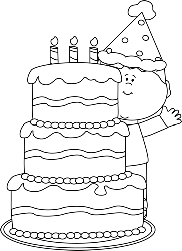 Black_and_White_Boy_with_Birthday_Cake