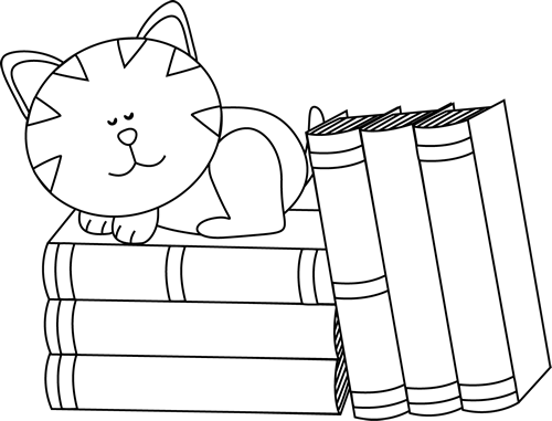 Black_and_White_Cat_Sleeping_on_Books