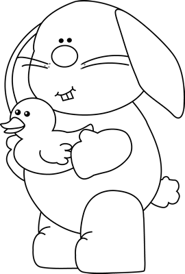 _Black_and_White_Bunny_with_a_Duck