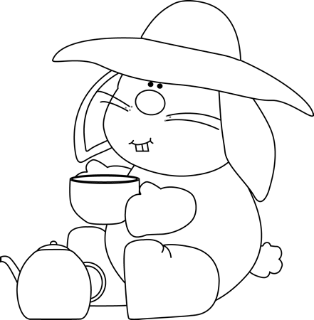 _Black_and_White_Bunny_Having_Tea