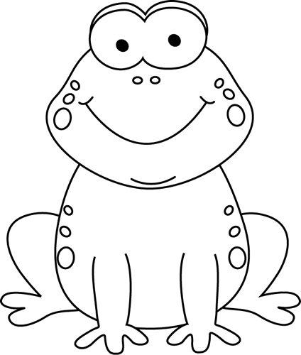 _Black_and_White_Cartoon_Frog