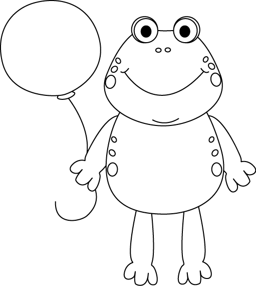 Black_and_White_Frog_with_a_Balloon