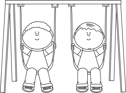 Black_and_White_Kids_on_a_Swing