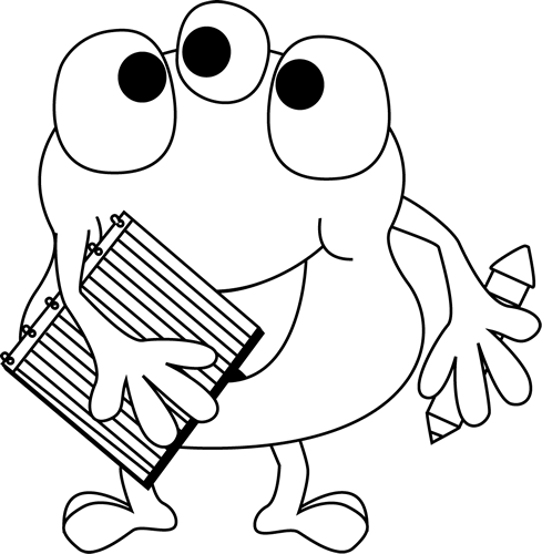 Black_and_White_Monster_with_Notebook_and_Pencil