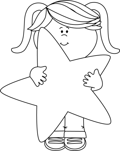 Black_and_White_Little_Girl_Holding_a_Star