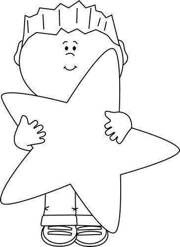 Black_and_White_Little_Boy_Holding_a_Big_Star