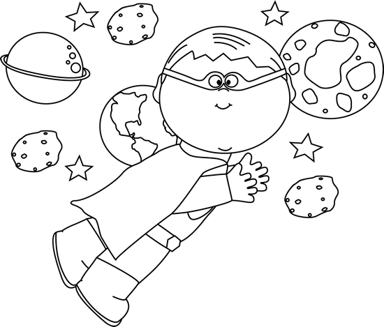 Black_and_White_Superhero_Boy_Flying_In_Space