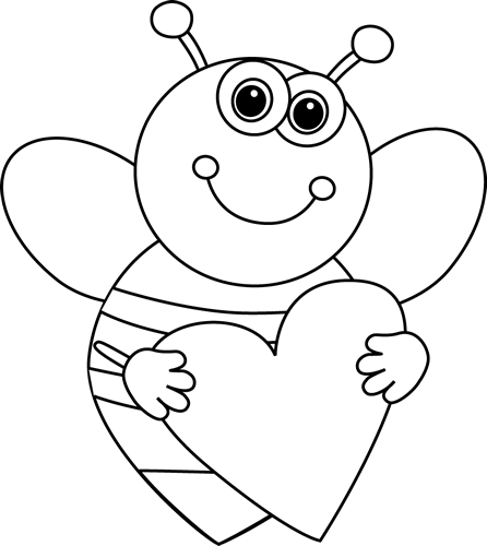 _Black_and_White_Cartoon_Valentine's_Day_Bee