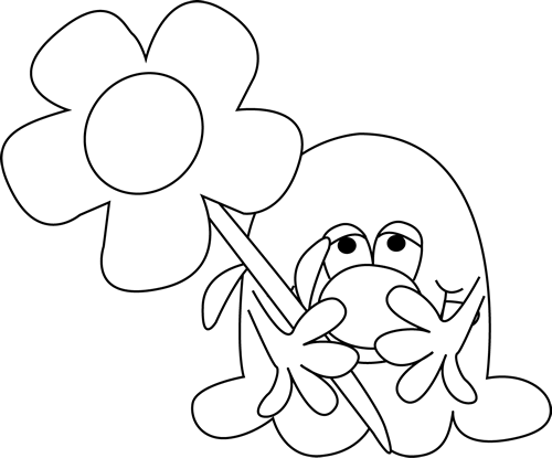 Black_and_White_Monster_Holding_a_Flower