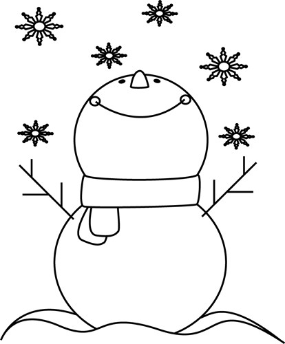 Black_and_White_Snowman_Catching_Snowflakes